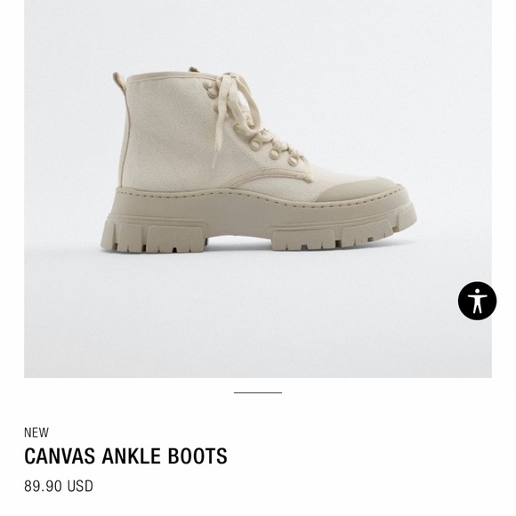 Zara canvas boot with lug sole - Picture 2 of 7